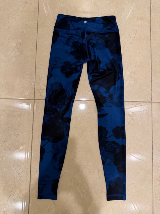 lululemon athletica Pants - lululemon athletica Blue and Black Floral Leggings